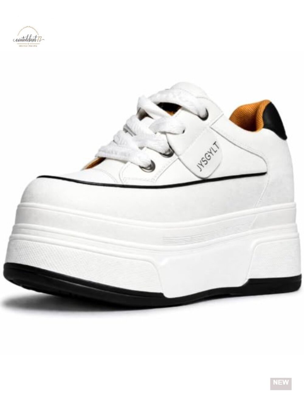 Platform Sneakers Chunky Lace Up Comfort Split Leather Rubber Sole